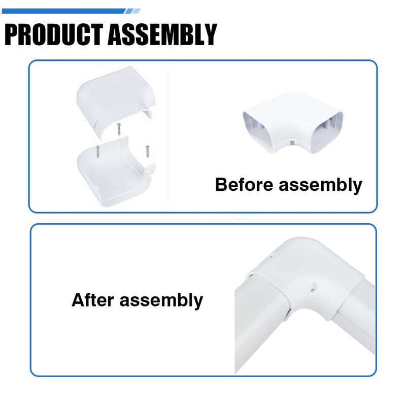 3'' Width Flat Elbow, Mini-Split Line Set Cover Accessories for