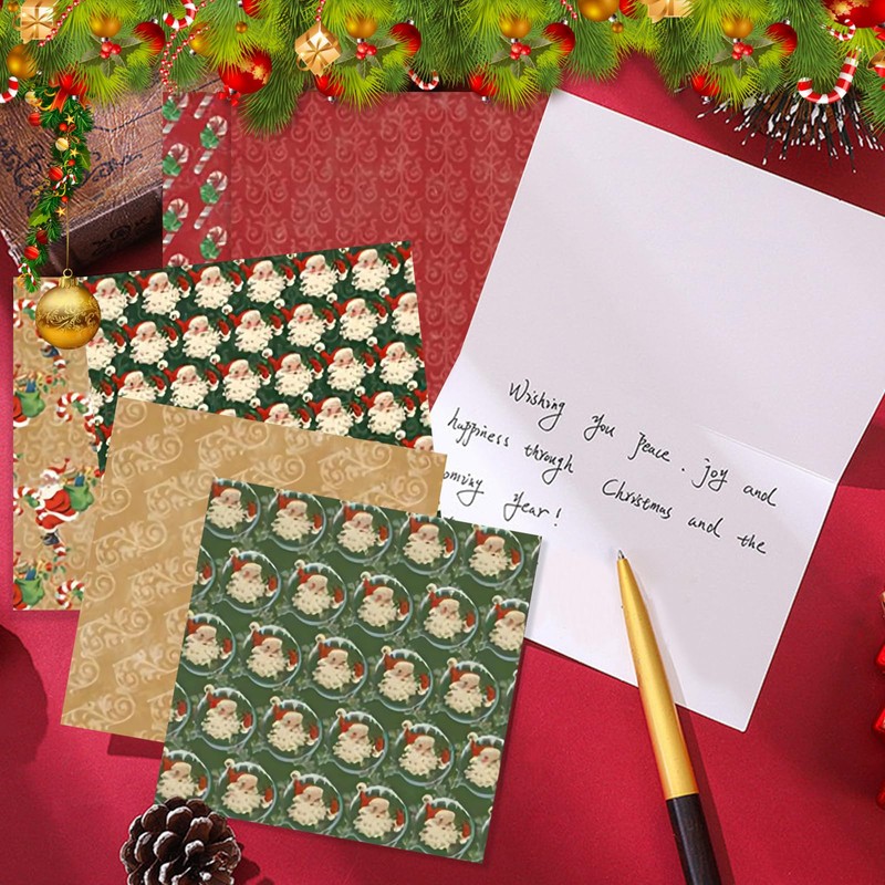 12 Designs Christmas Pattern Paper Pack, 24 Sheet Christmas Scrapbook