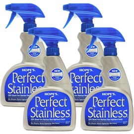 HOPE'S Perfect Stainless Steel Cleaner 22-Ounce, Streak-Free Self-Polishing Formula, Blocks Fingerprints, Pack of 4, 22 Ounce