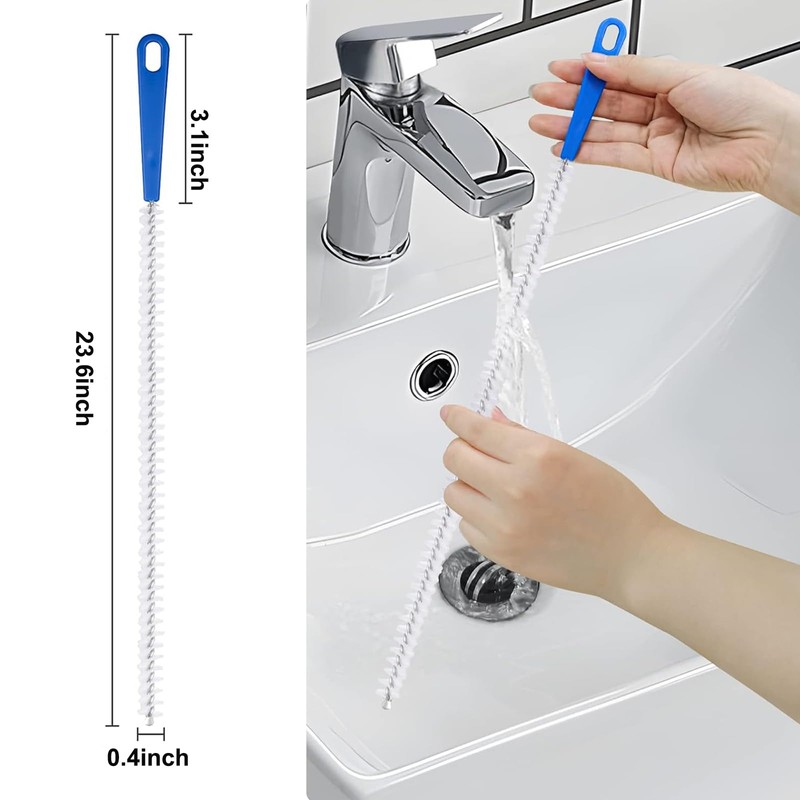 Adove Drain Cleaning Brush 2pack, Long Drain Clog Remover Tool