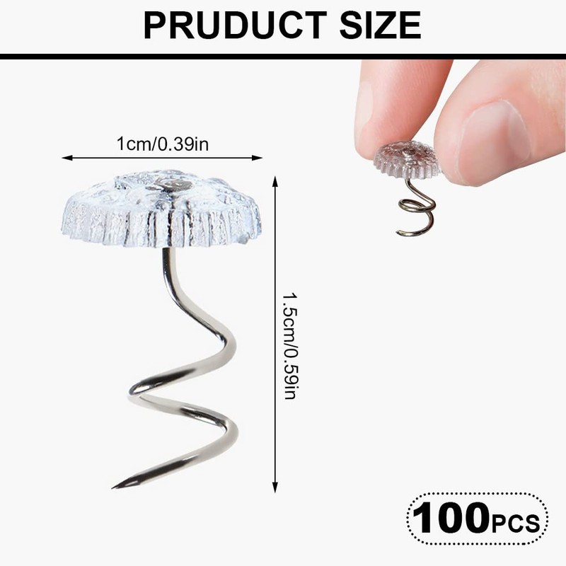 2Pack 100Pcs Clear Heads Twist Pins with 2 boxes, 100Pcs