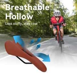 Universal Bicycle Saddle, Comfortable Bike Seat Cushion Mountain Bike Seat Cycling Accessory for Road Mountain Bike(Brown)