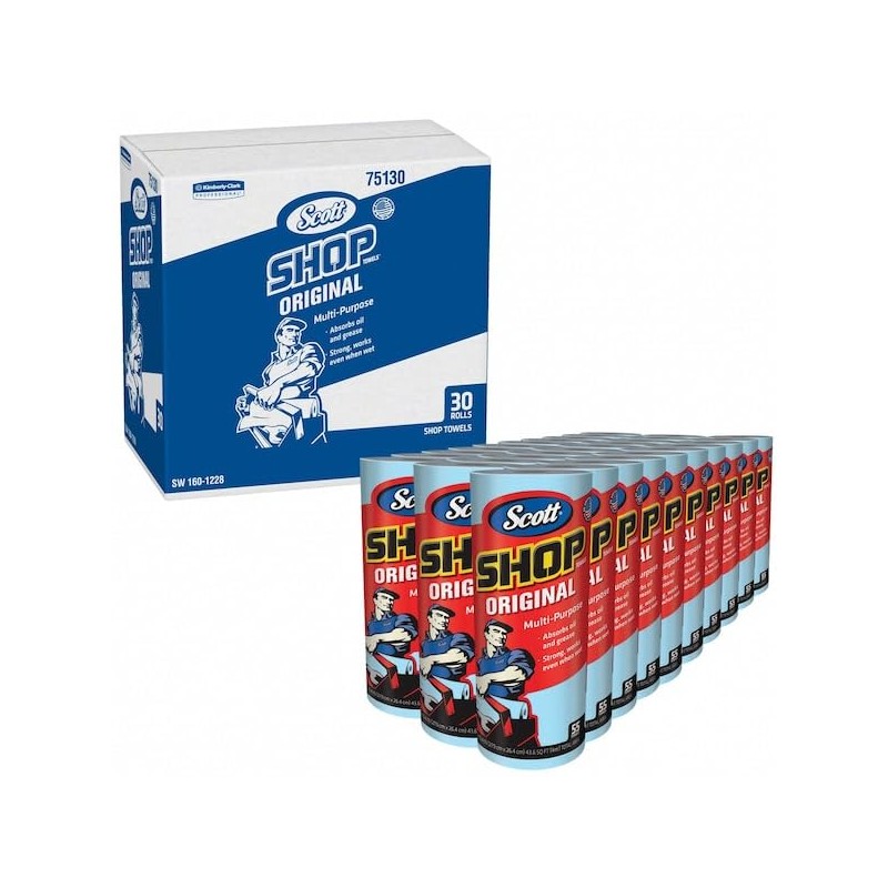 Kimberly-Clark 75130 SCOTT Shop Towel Roll, 55 Count (Pack of