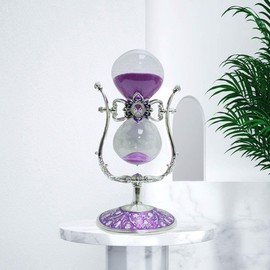Sanduhr 30 Minuten,Hour Glass,360° flip Metal Vintage Hourglass,Hourglass Decor,for Home Decoration Office Desk Wedding Party Decor Kitchen Timer (Purple Sand)