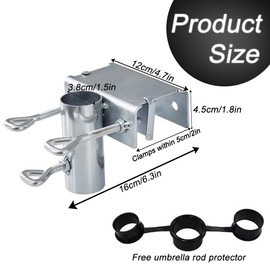 TAROTKIN Deck Mount Umbrella Holder, Adjustable Feet for Stable Patio Umbrella Holder for Deck Railing Mount, for Balcony Umbrella Holder Outdoor, Boat Umbrella Clamp Bracket