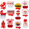 12 Pcs BBQ Baby Shower Centerpieces BBQ Tables Decorations Barbecue