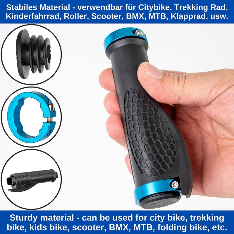 Ergonomic Bicycle Grips for Handlebar Grips up to 22 mm