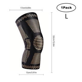 Sports Knee Pads, Knee Protection, Compression Knee Sleeves with Gel Pads and Side Stabilizers, Knee Support for Weightlifting, Running, Fitness and more, Men's, Women's - Color: L-1pair