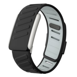 Fitcent Super Soft Silicone Band SportFlex Replacement Wristband Compatible with WHOOP 5.0 Fitness Tracker (Black)