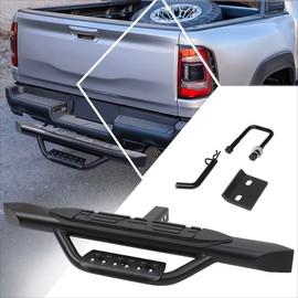 Universal Black Oval Steel Trailer Tow Hitch Step Fits 2 Inch Receiver | 36.5" W X 3.75" OD