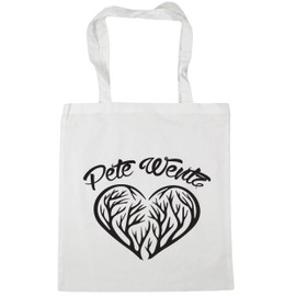 Hippowarehouse Heart Pete Wentz Tote Shopping Gym Beach Bag 42cm x38cm, 10 litres