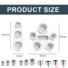 2 x Aerator Mounting Wrench, Universal Aerator Service Key in 6 Different Sizes, Replacement Aerator Tap Filter Aerator Wrench Tool (Silver)