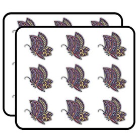 Butterfly Animal Doodle Waves Pattern Art Decor 2" Each Sticker for Scrapbooking, Calendars, Arts, Kids DIY Crafts, Album, Bullet Journals 18 Pack