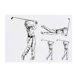 Azeeda 4 x 'Golf-Lady' Temporäre Tattoos - Wasserfest, Hautfreundlich & Ungiftig · Transfers in Verschiedenen Größen (TO00071058)
