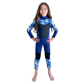 XUKER Kids Wetsuit for Boys Girls Toddlers, 3mm Wetsuit Back Zip Neoprene Thermal Full Body Wetsuits for Youth Teens Scuba Dive Swimming Boating Snorkeling