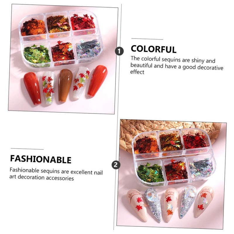 Minkissy Chic Nail Ornament of Nail Art Sequins Fall Leaf