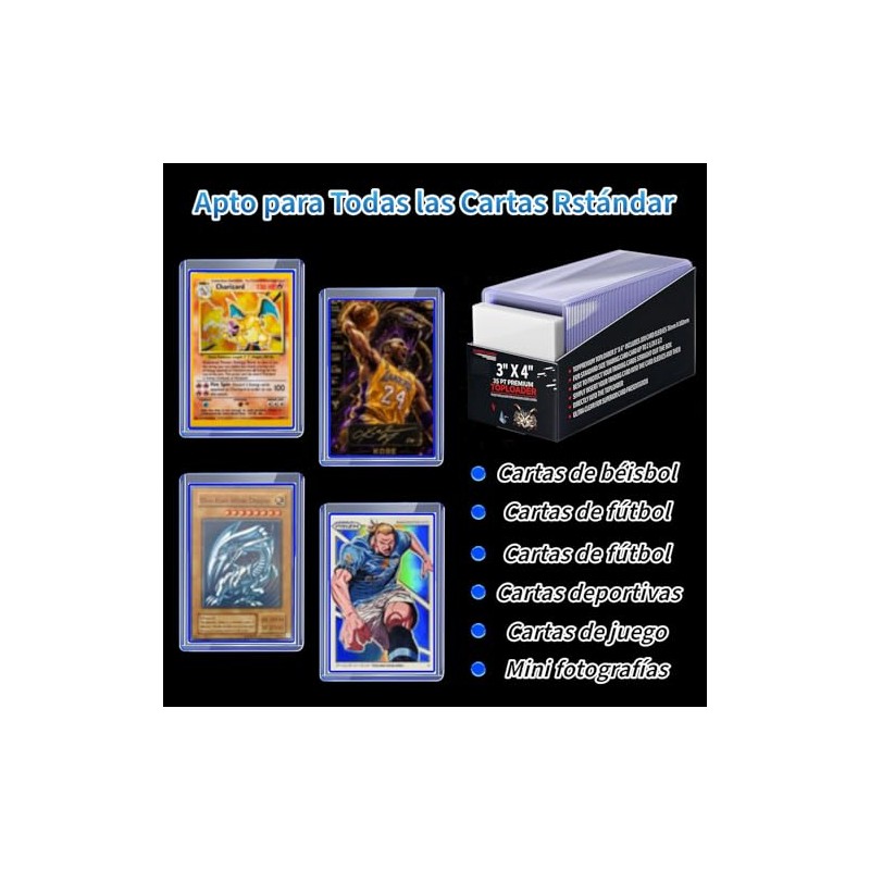 200pcs Fundas para tarjetas，Protectores de Tarjetas,Toploader，Card Sleeves Photocards，Funda para Cartas