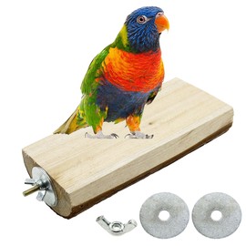 Allazone 3-Pack Natural Wooden Bird Perch Stand for Cage, Parrot Platform, Bird Toy for Small Animals, Cockatiels, Parakeets, Finches