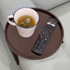 (Brown) - Sofa Arm Clip Tray, Side Table for Remote
