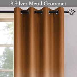 SimpleHome Ombre Room Darkening Curtains for Living Room, Light Blocking Burnt Orange to Grey White Thick Thermal Insulated Grommet Window Curtains Drapes for Bedroom, 2 Panels, 52x84 inches Length