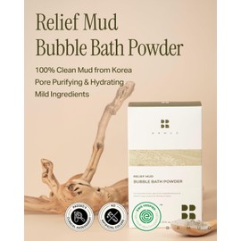 BRMUD Relief Mud Bubble Bath Powder | Hypoallergenic Mud Powder Bubble Bath w/ 98% Nature-Derived Ingredients | Moisturizing & Foaming Bubble Bath Oil Control for All Skin Types (Pack of 6, 1.76 oz)