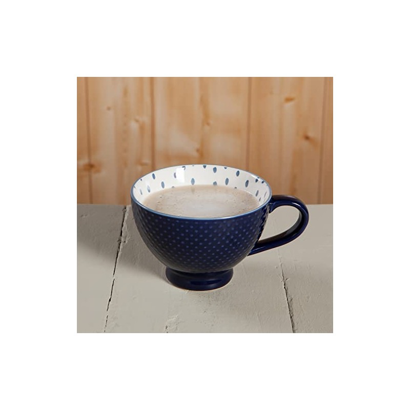 Now Designs14 oz Textured Latte Mug, Ink Blue