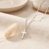 Cross Necklace for Women,925 Sterling Silver 1.5MM Bead Chain Cross