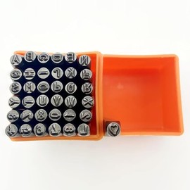 Juego de Sellos de Acero de 37 Piezas, Sello de Metal, Sellos de Letras, 26 Letras, 9 Números, 1 Símbolo, 1 Forma de Corazón, Punzón de Sello de Metal de Cuero Portátil