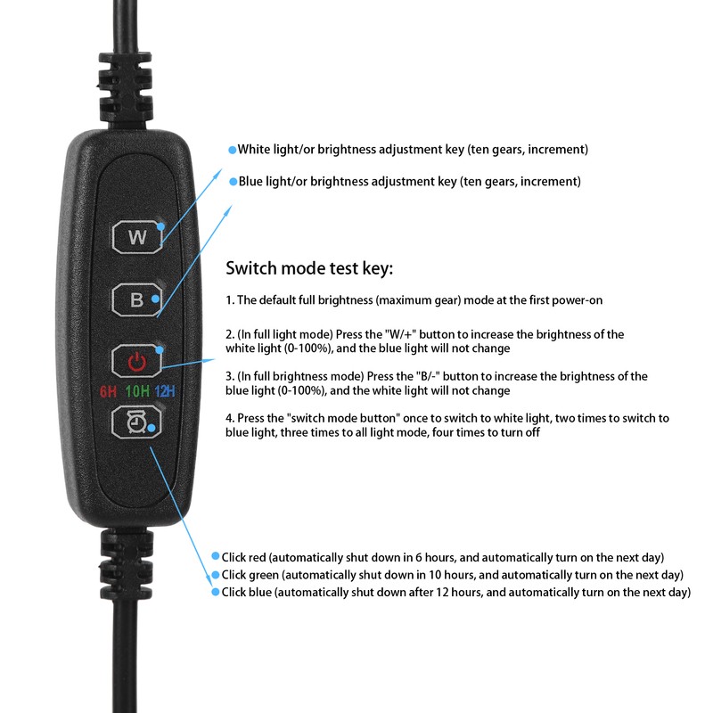 Aquarium Waterproof Dimmable LED Light Fish Tank 3 Light Modes