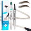 LALASTYLE 2PCS Eyebrow Pencil,Magic Eyebrow Pencil with 4 Fork Tip,Microblading