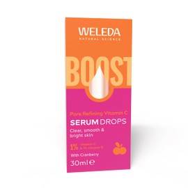 Weleda Pore Refining Face Serum Drops with Cranberry, Facial Serum with Vitamin C & E, Clearer, Smoother & Brighter Skin, 100% Certified Natural, Organic, Vegan, 30ml