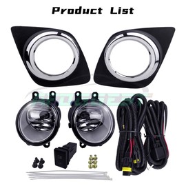 AFOGGEST Fog Light For Toyota RAV4 2009 2010 2011 2012 Replacement Front Driving Fog Lamps Assembly Halogen Bulb With Bezel + Wiring Harness