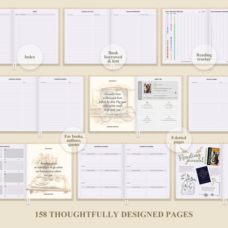 Lanpn Reading Book Journal for Book Lovers Readers, 9.3" x