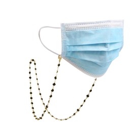 TEAMER Fashion Colorful Eyeglass Chain Sunglass Strap Eyeglass Holder Crystal Statement Beaded Reading Glass Strap for Women, Black-gold, 30.71*0.26 inch