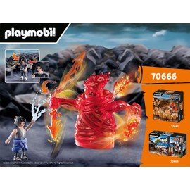 PLAYMOBIL Naruto Shippuden 70666 Sasuke vs. Itachi, Interactive Sibling Fight with Mangekyou Sharingan and Energy Spirit Susano'o, Itachi's Revenge Train, Toy for Children from 5 Years