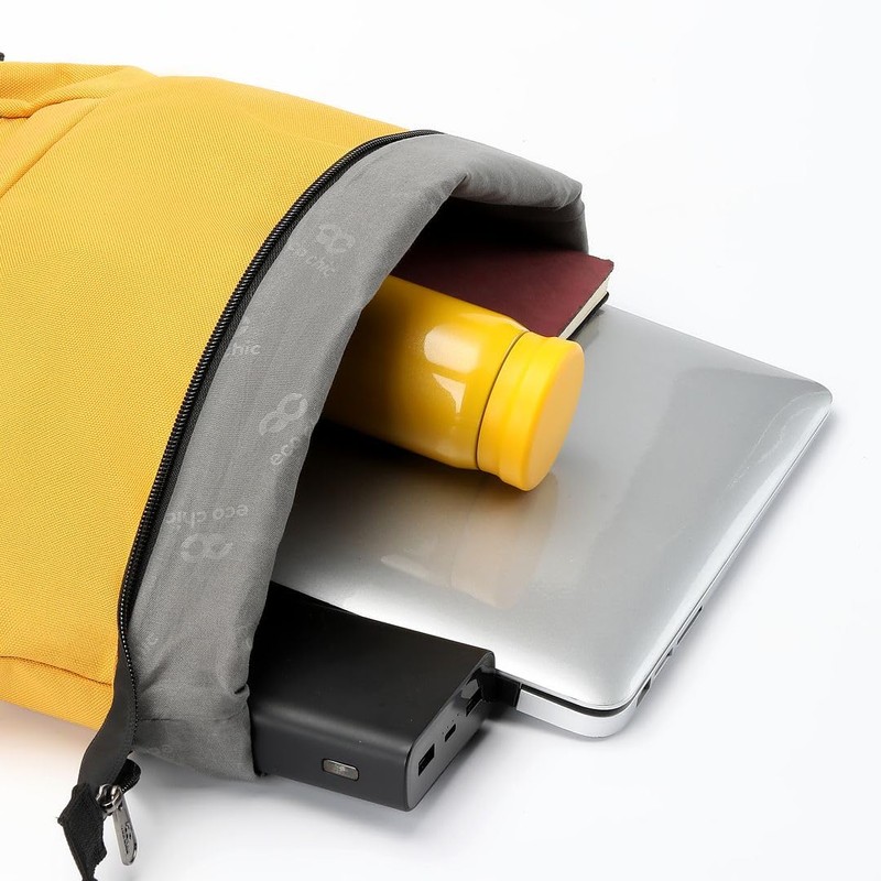 ECO CHIC Waterproof Recycled Canvas Roll Top Backpack (Sunflower)