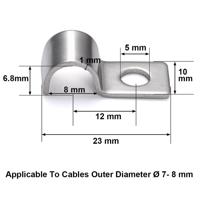 FamlTol Pack of 50 High Performance Single Hole Cable Clamps