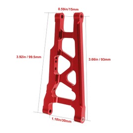Hobbypark Alloy Front & Rear Suspension Arms for Traxxas 1/10 Slash 4x4 Upgrades Parts fit Stampede 4x4, Rustler 4WD VXL-Replaces Part 3655, Red Anodized, 4PCS