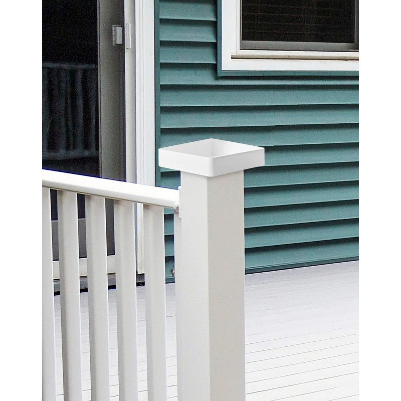 QWORK Vinyl Post Cap, 8 Pack 5" x 5" Vinyl