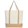 DALIX 22" Large Cotton Canvas Zippered Shopping Tote Grocery Bag
