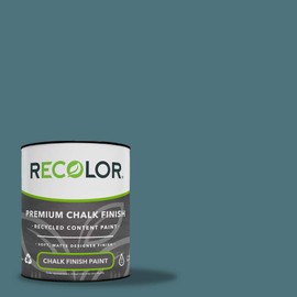 RECOLOR Recycled Interior Matte Finish Latex Paint for Walls and Furniture, 1 Quart, Chalk - River
