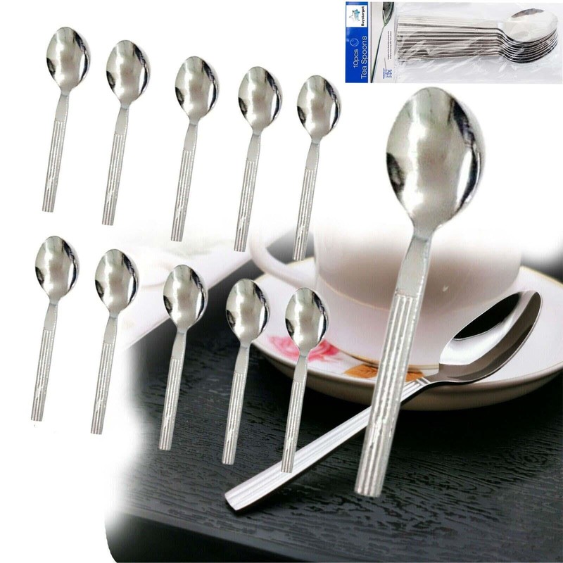Buystarget 10pcs Teaspoons Set Stainless Steel Tea Spoons Food Grade