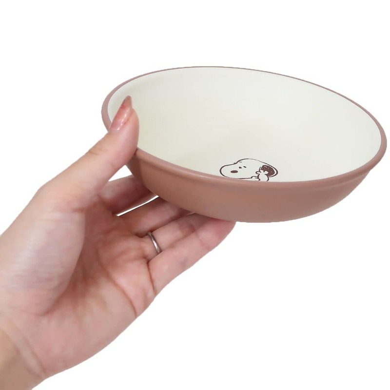 Marimo Craft SNOOPY Wood Grain Round Plate Relaxing Time Φ5.9