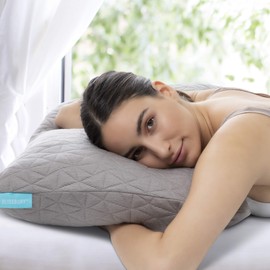 BLISSBURY Adjustable Water Pillow - Waterbase and fiberfill Stuffing Adjust to Help Side Sleepers with Shoulder or Neck Pain.