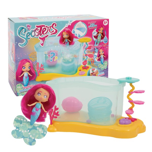SEASTERS Bubble Aquarium with Mermaid Doll, Surprise, Princess, Transforms into