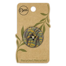 Dritz Round, Multicolor Print, 3 Recycled Leather Buttons, 30mm (1-3/16"), Multi 3 Count