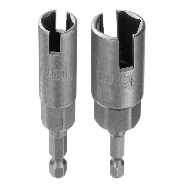 HARFINGTON 2pcs Hex Nut Driver Drill Bit Set 10mm 16mm