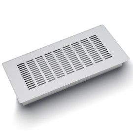 IQCGZ Floor Register 4" x 12" (Duct Opening Size) Easy Adjust Air Vent Cover,Floor Vent Covers Register Grille,Heavy Duty Vent Cover for Home Floor (Silver&White)