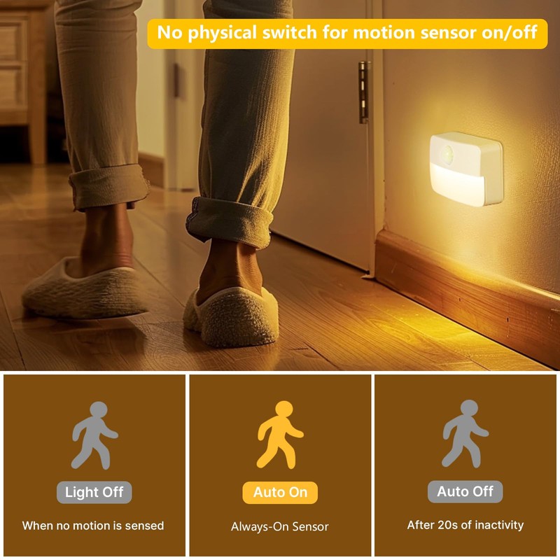 Guankai 8 Pack Motion Sensor Stair Light for Indoor, Battery