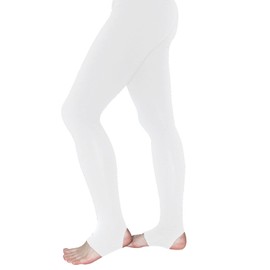 AceAcr Mallas de ballet para hombre y niño, Medias de estribo blancas, Large